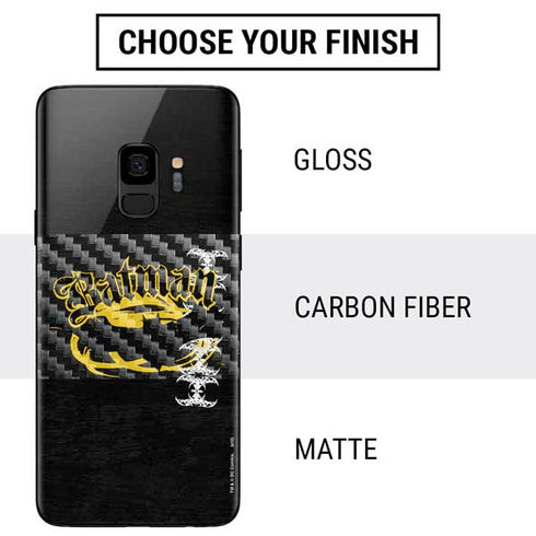 DC Comics Batman Dark Knight Logo Yellow & Black Galaxy S9 Skin